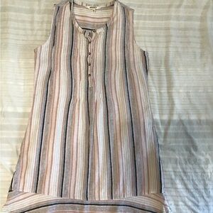 Briggs Women’s Stylish Striped Sleeveless Dress Size M with POCKETS!
